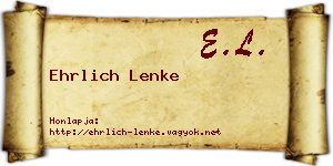 Ehrlich Lenke névjegykártya